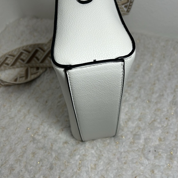 White Crossbody Bag with Gold Accent - Picture 5 of 10